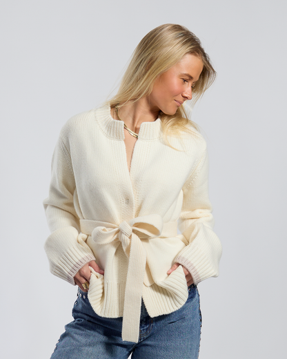 Floor cardigan Off-white/sand