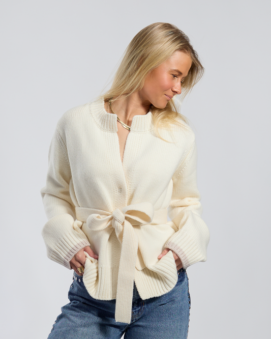 Floor cardigan Offwhite/sand