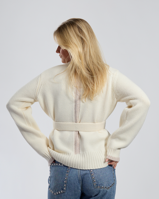 Floor cardigan Offwhite/sand