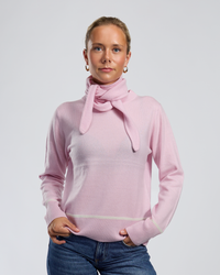 Nicky round neck kashmir - rosa/off-white