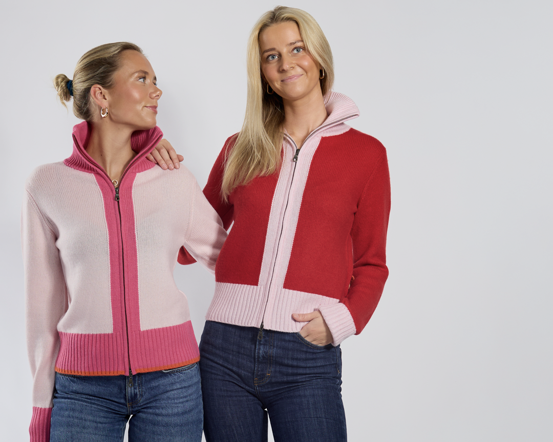 Star cardigan  rød/rosa
