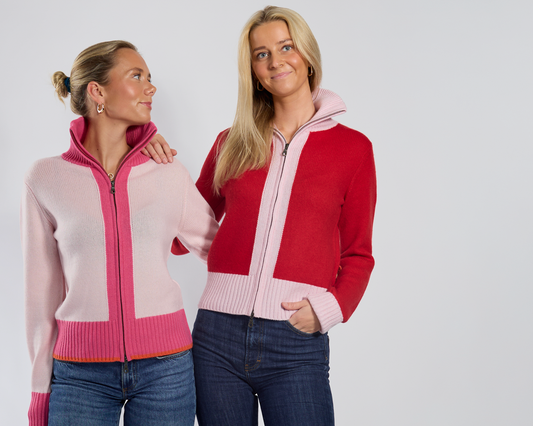 Star cardigan  rød/rosa
