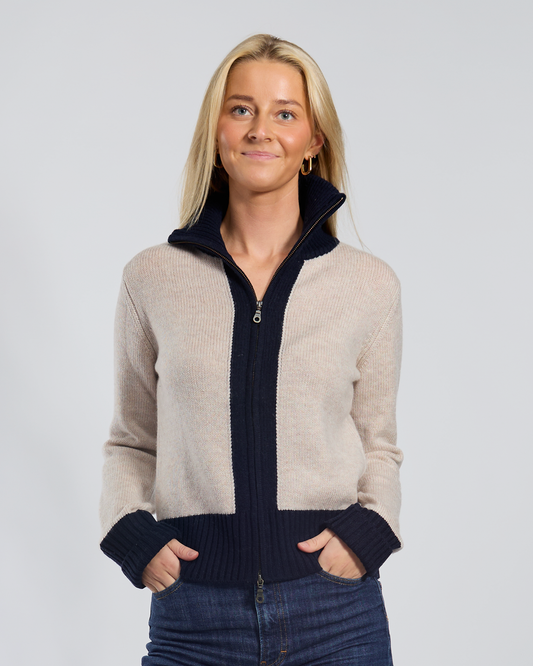 Star cardigan sand/navy