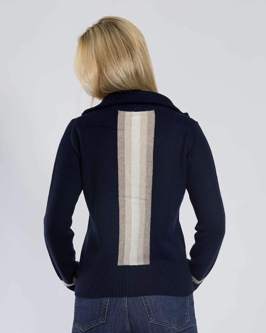 Kashmir cardigan navy/lyssand