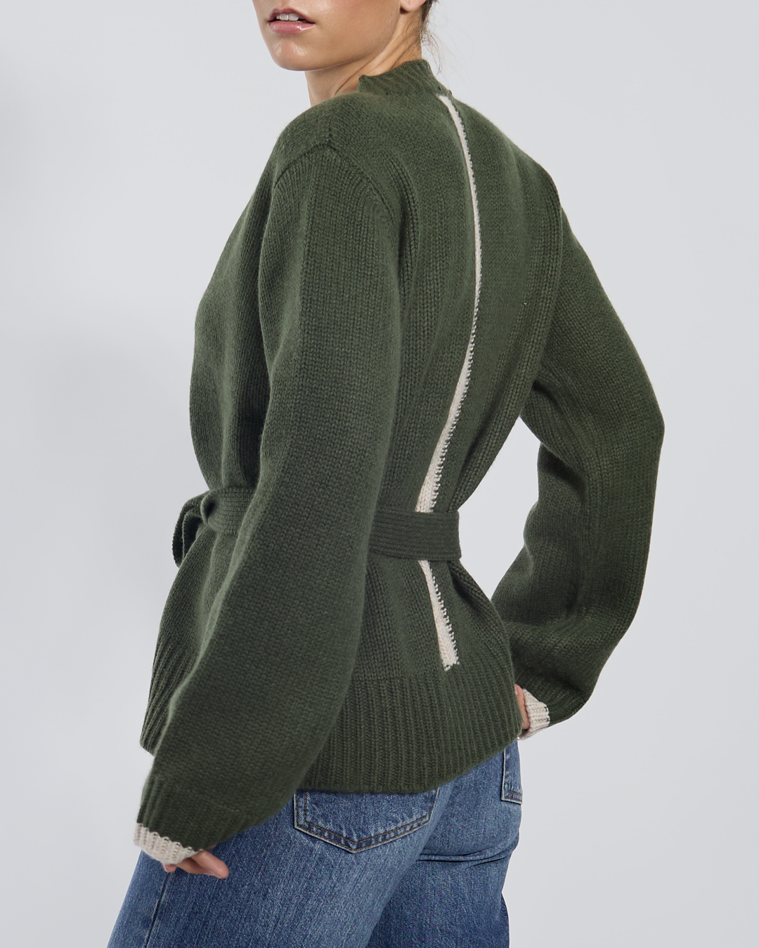Floor cardigan oliven/lyssand
