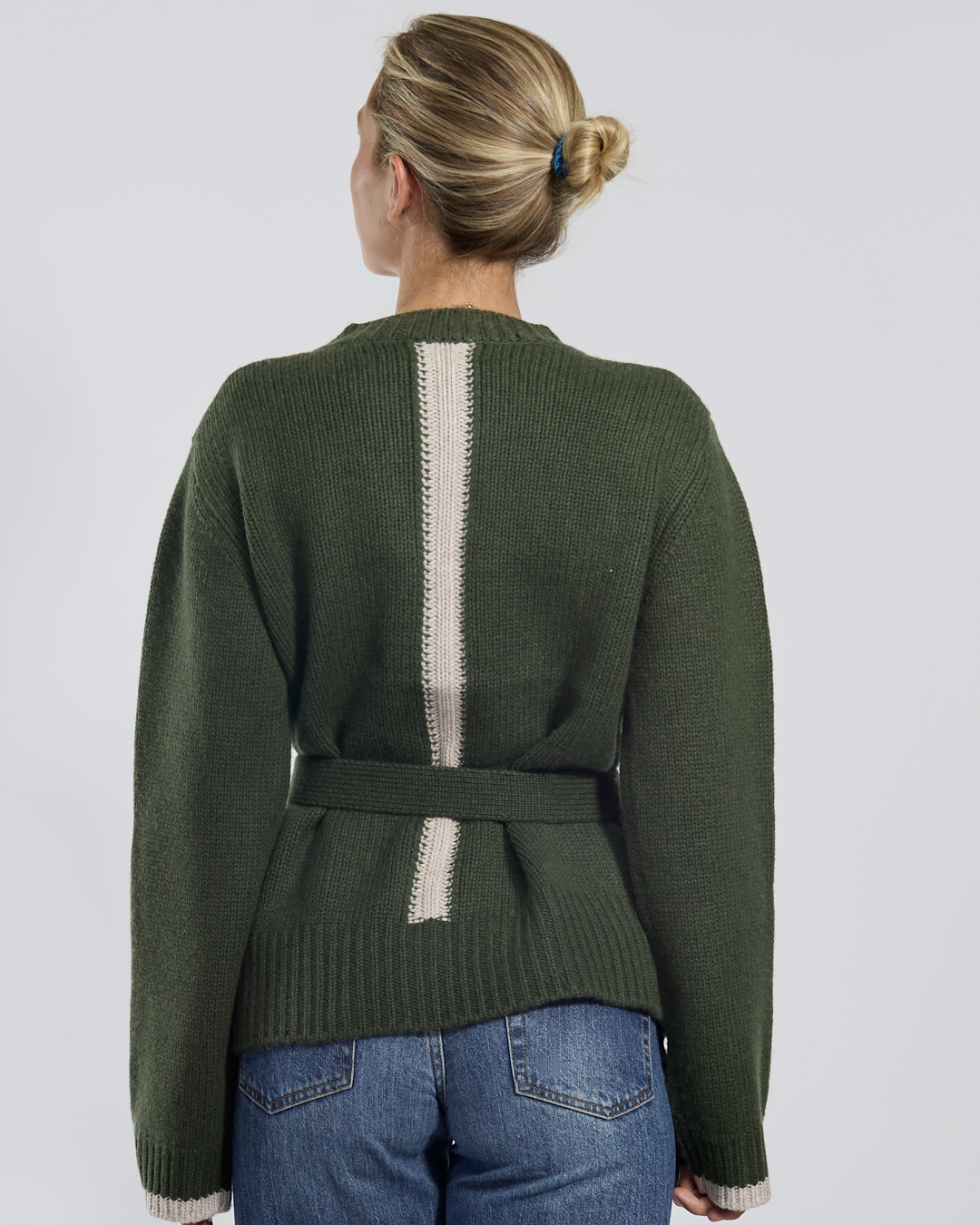 Floor cardigan oliven/lyssand
