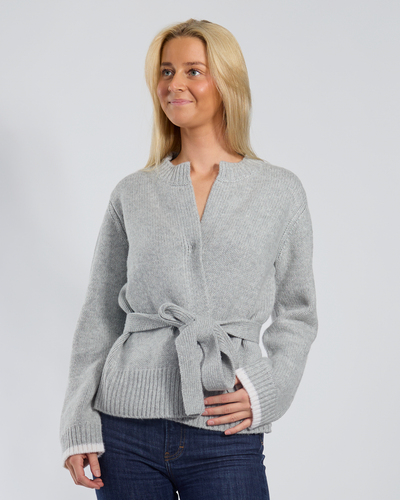 Floor cardigan grå/offwhite