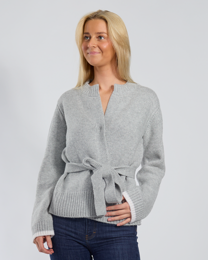 Floor cardigan grå/offwhite