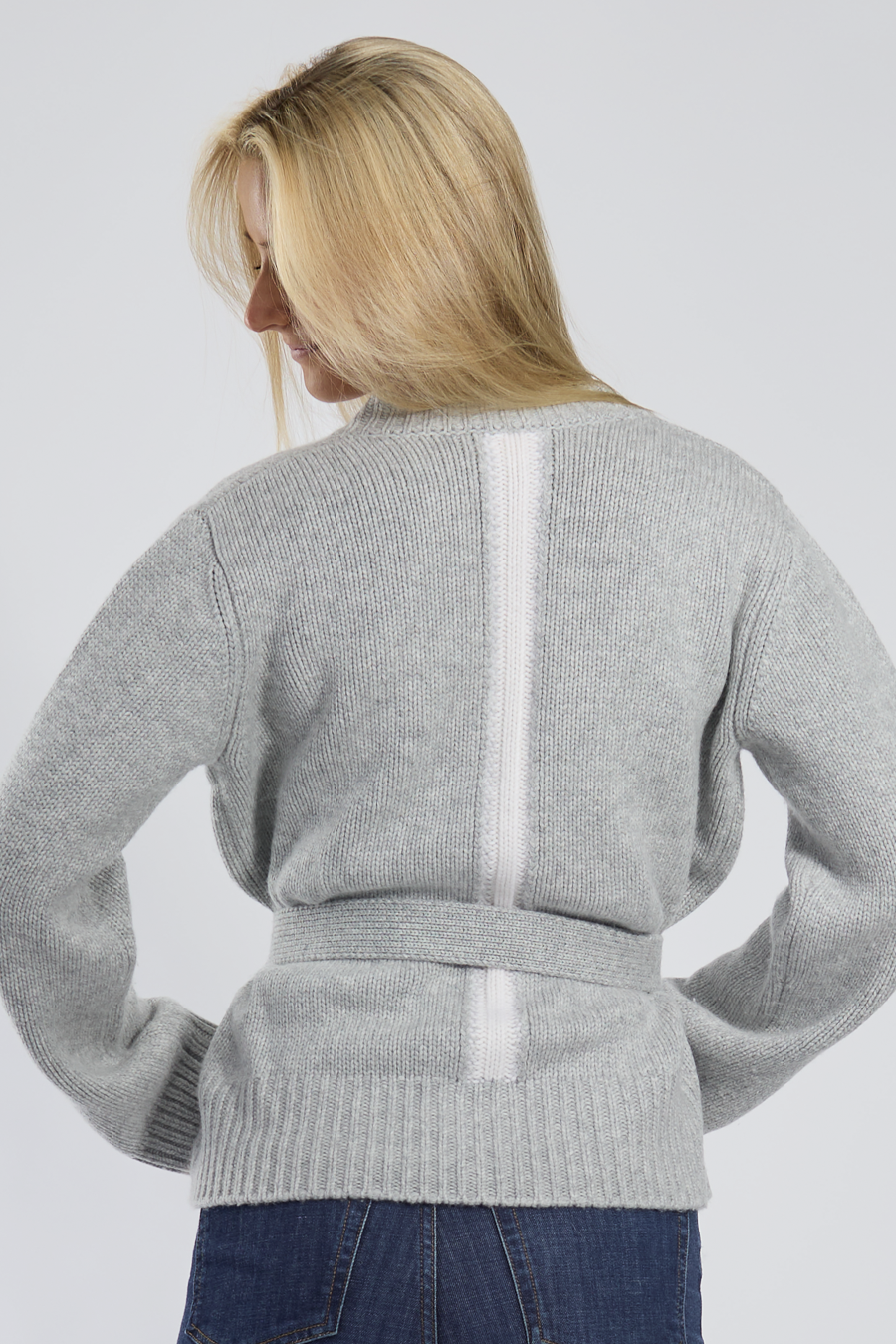 Floor cardigan grå/offwhite