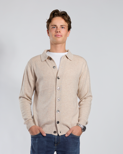 Fredrik cardigan - Sand / toast/sand
