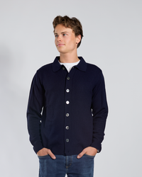 Fredrik cardigan - Navy/ sand/toast