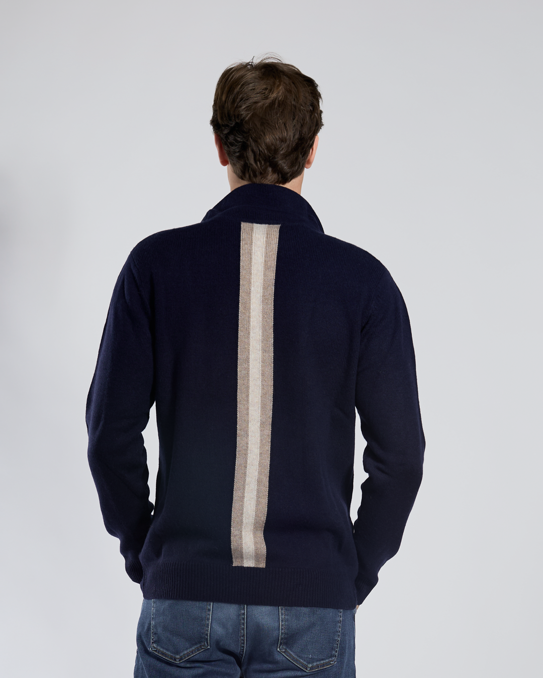Fredrik cardigan - Navy/ sand/toast