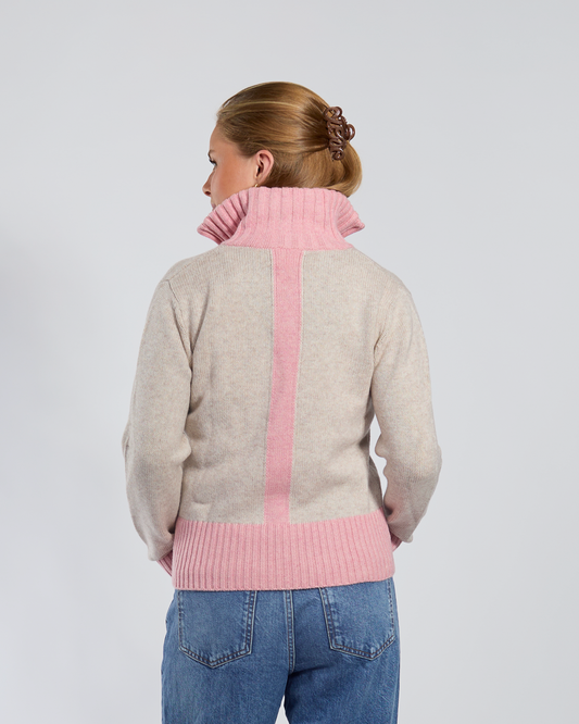 Zip sand/rosa