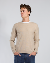 William round neck men's Kashmir - Sand / offwhite