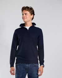 Christian half zip herre kashmir - navy/sand