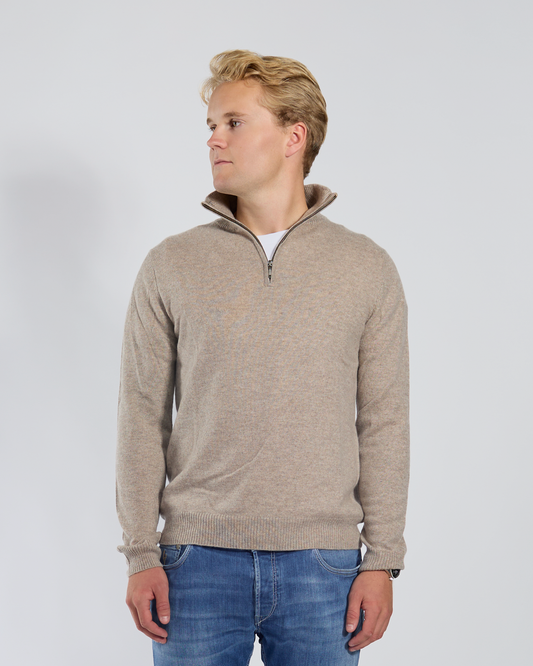 Christian half zip herre kashmir - sand/sandfarger