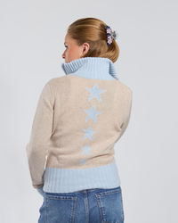 Zip star sand/light blue
