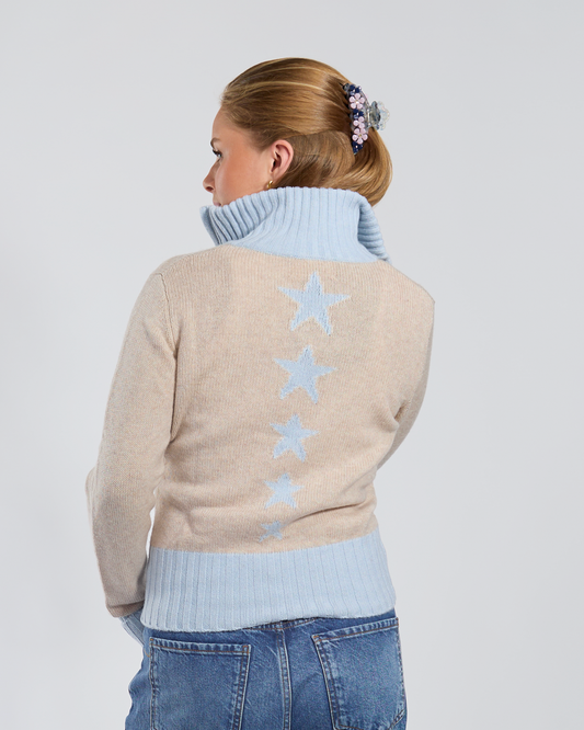 Zip star sand/light blue