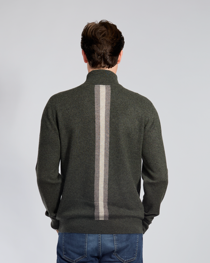 Thomas cardigan herre - Oliven / Sand