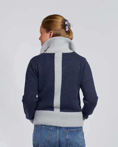 Contrast cardigan Navy / lyseblå