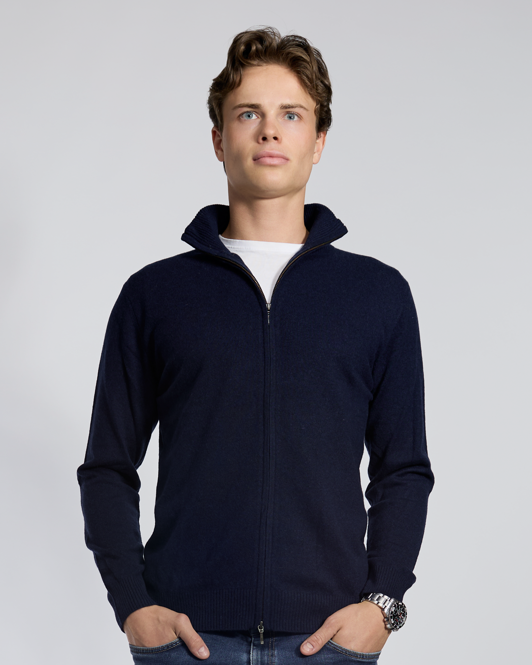 Thomas cardigan men - Navy/ sand