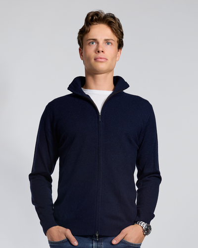 Thomas cardigan herre - Navy/ sand