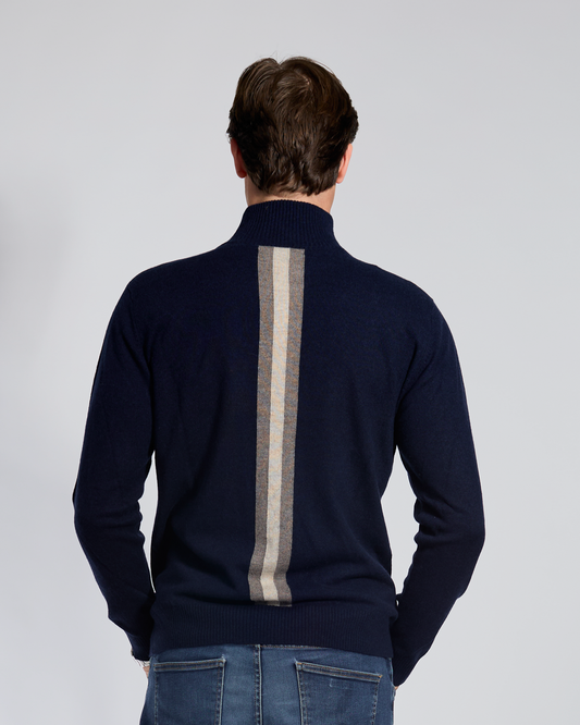 Thomas cardigan herre - Navy/ sand