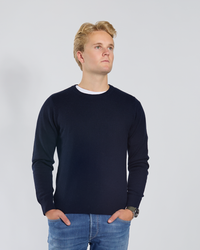 William round neck herre Kashmir - Navy/sand