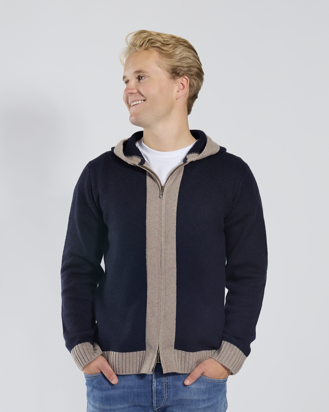 Didrik Cardigan - Navy / sand colors