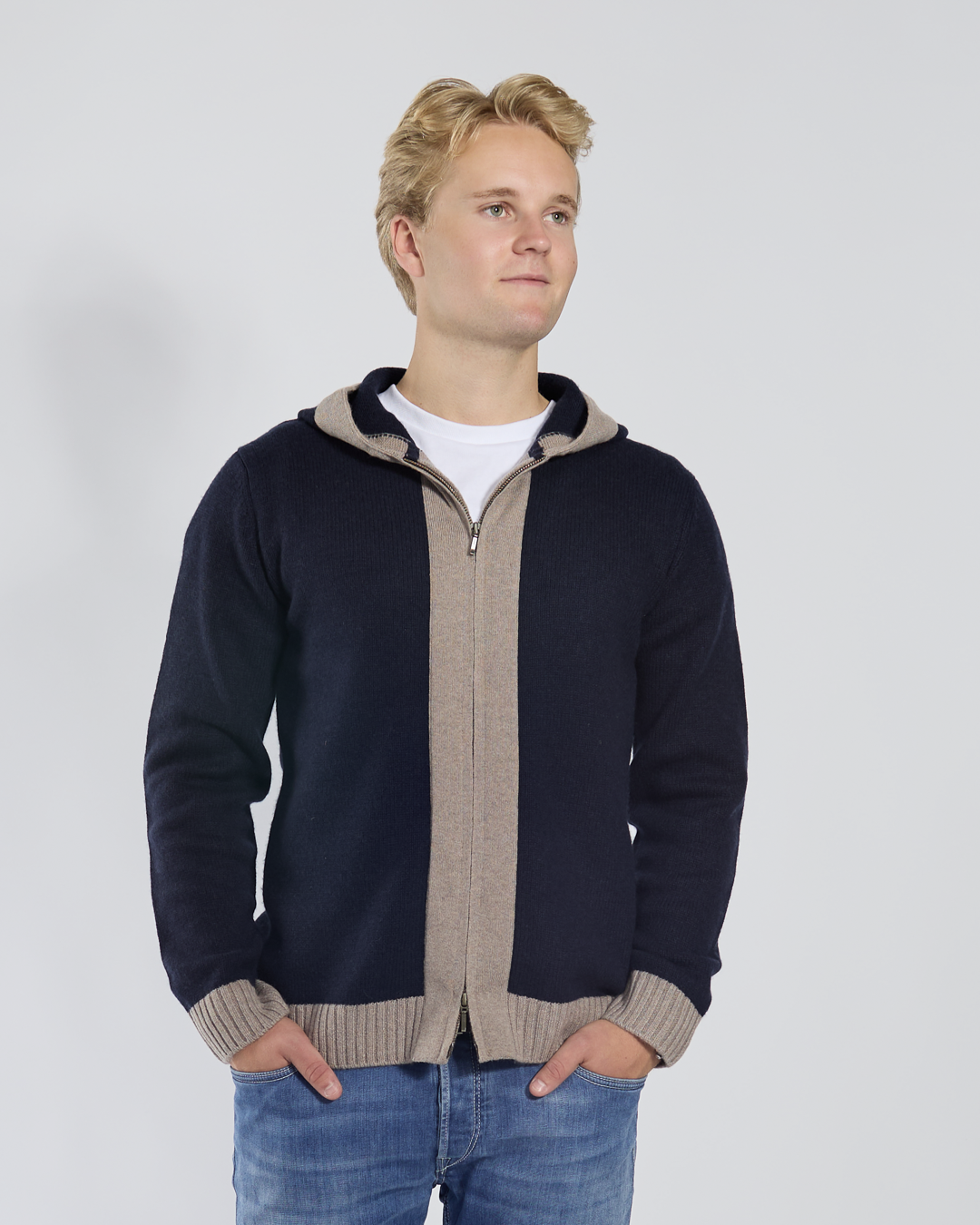 Didrik Cardigan - Navy / sand colors