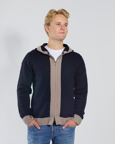 Didrik Cardigan - Navy / sandfarger