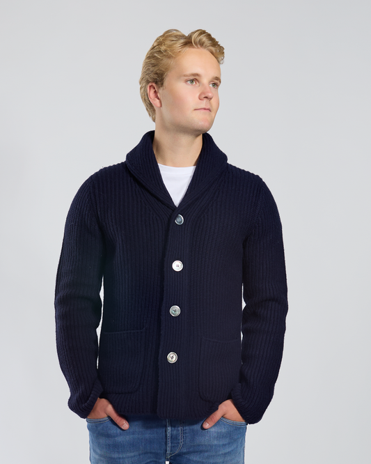 Martin Cardigan - Navy / blåtoner