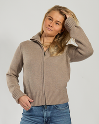 Contrast cardigan mørk sand / lyssand