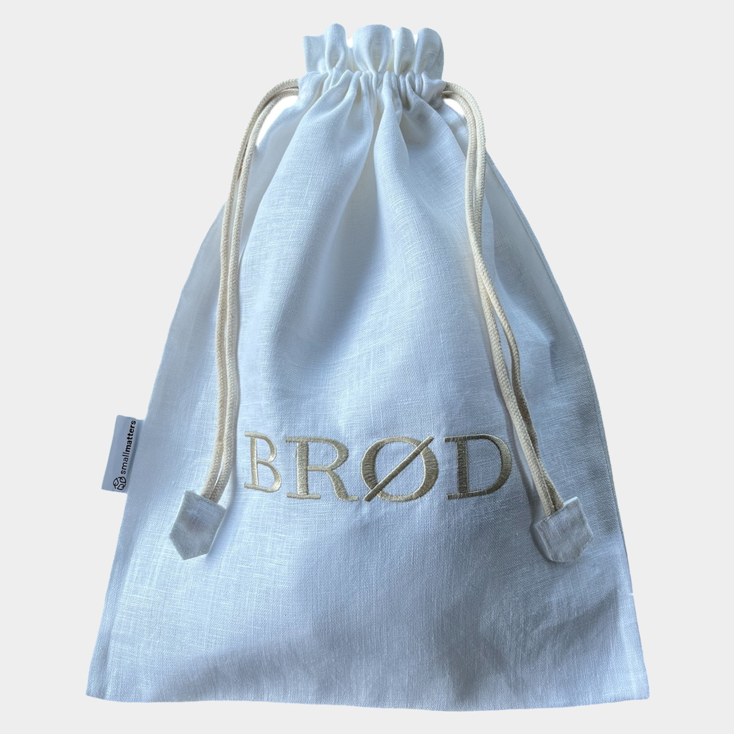 Brødpose - Offwhite med sand broderi