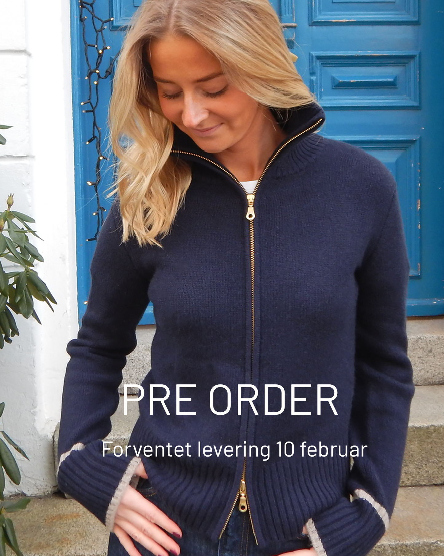 PRE ORDER Contrast cardigan Navy / sandfarger