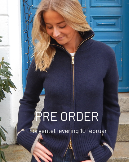 PRE ORDER Contrast cardigan Navy / sandfarger