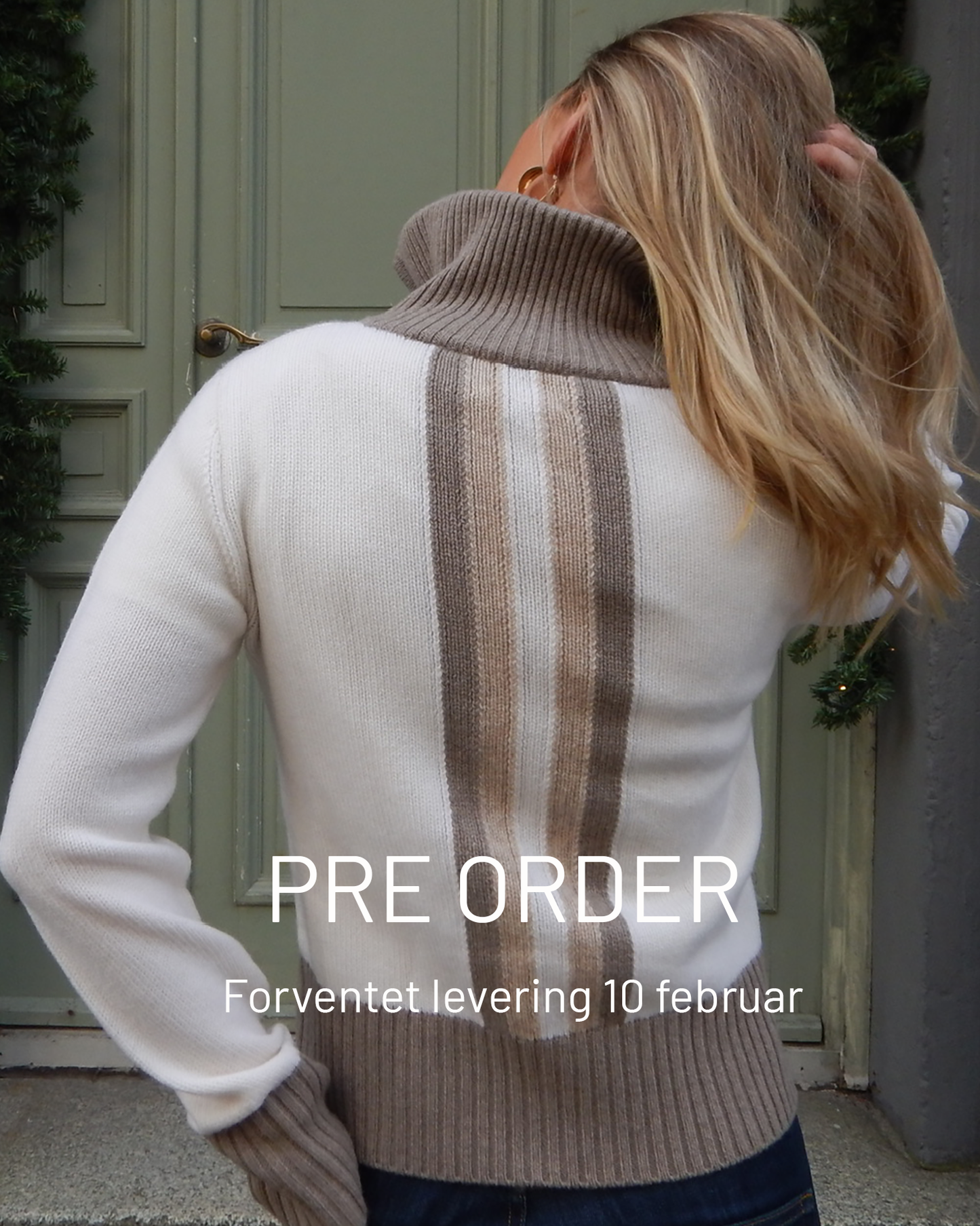 PRE ORDER Contrast cardigan offwhite / sandfarger