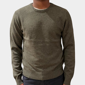 William round neck herre Kashmir - Oliven