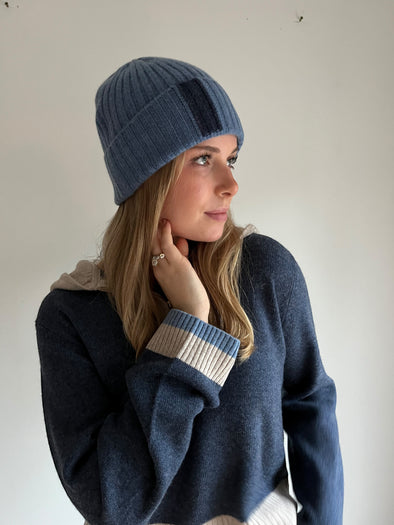 Cashmere hat medium blue/navy