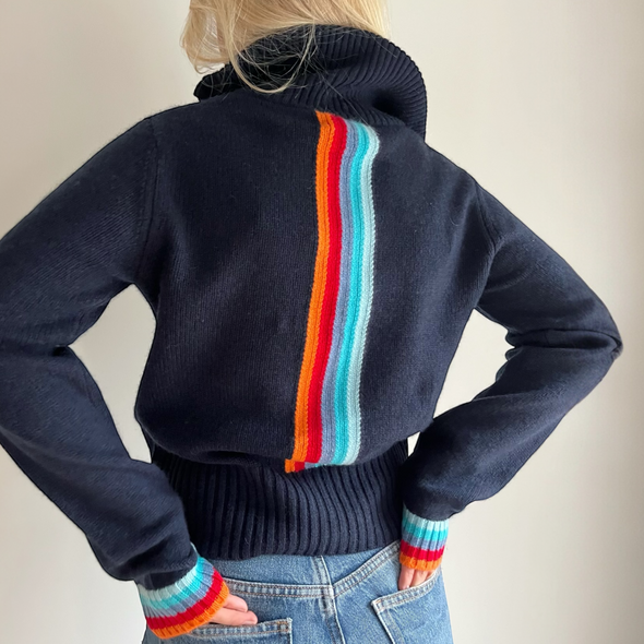 Cardigan Navy / Rainbow