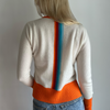 Round neck kashmir - Offwhite/oransje/rainbow