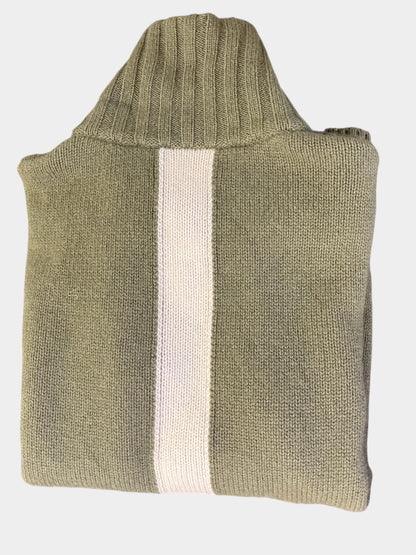 Zip oliven / offwhite M - PRE LOVED