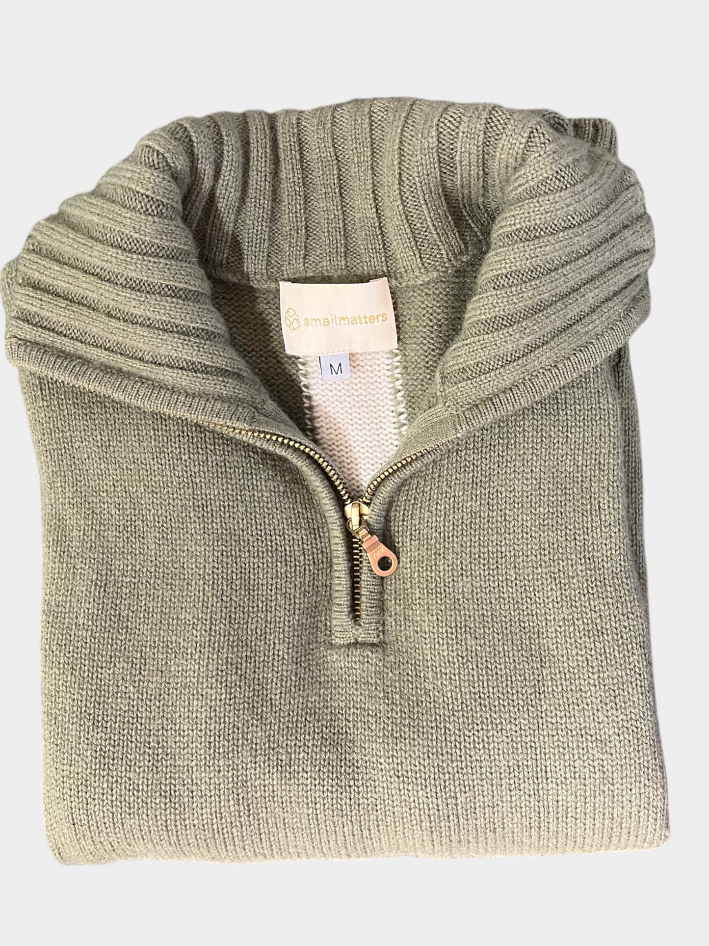 Zip oliven / offwhite M - PRE LOVED