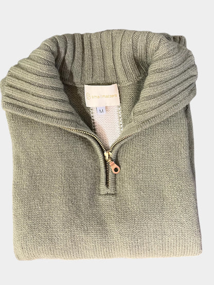 Zip oliven / offwhite M - PRE LOVED