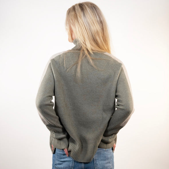 New Rollneck jumper - Lys oliven/sand
