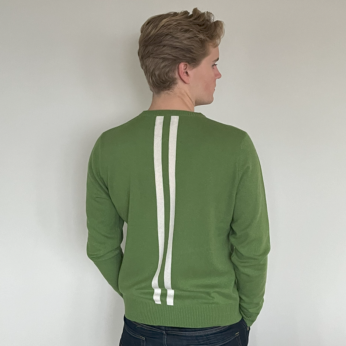 William round neck men's - Green / Offwhite