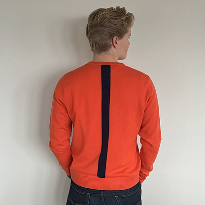 William round neck herre - Oransje / Navy