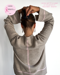 Round neck kashmir - Sand/rosa