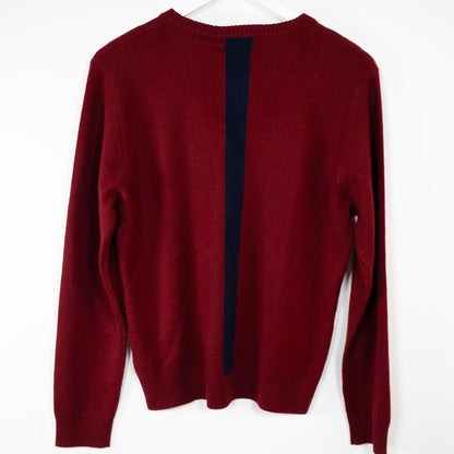 Round neck burgunder / navy
