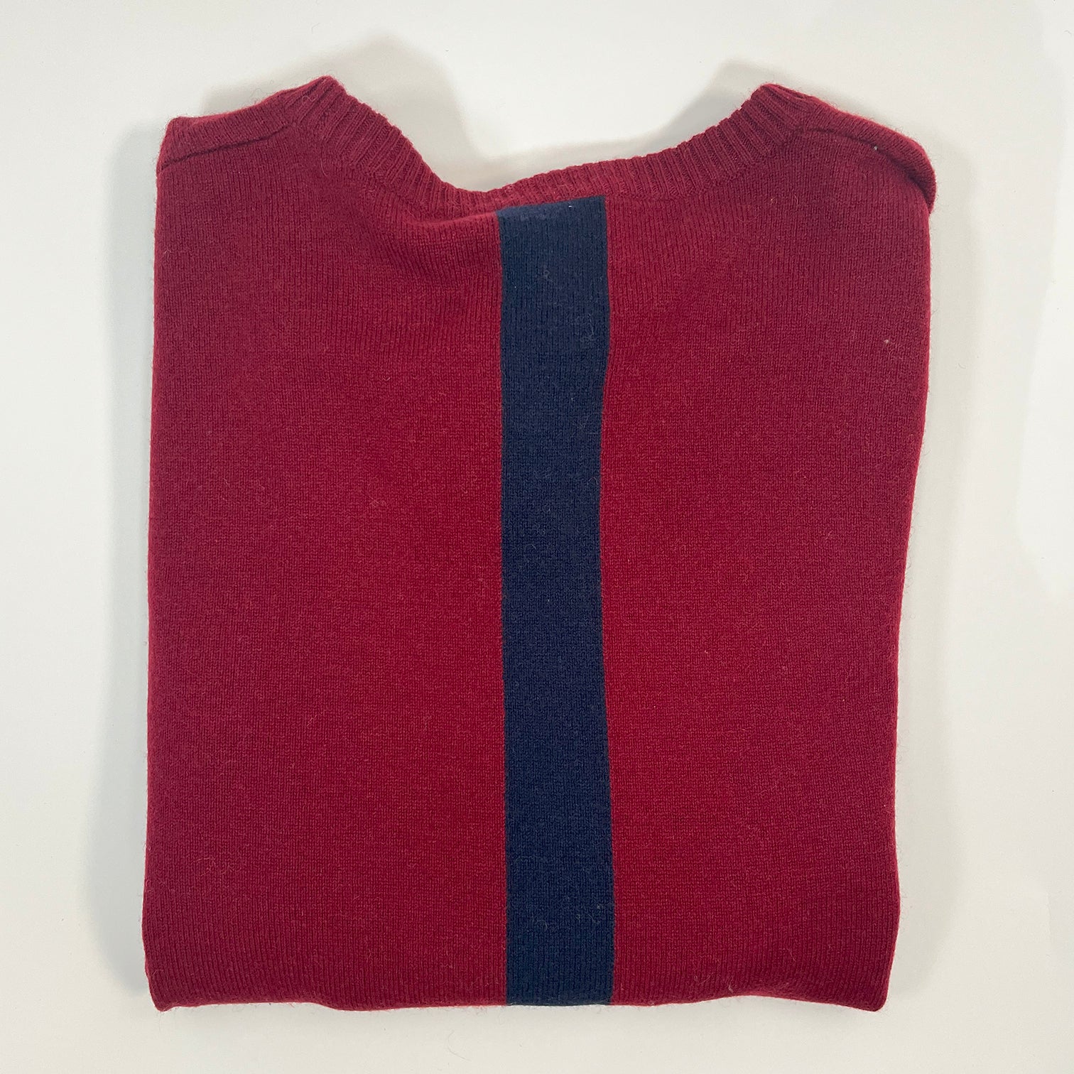 Round neck burgunder / navy